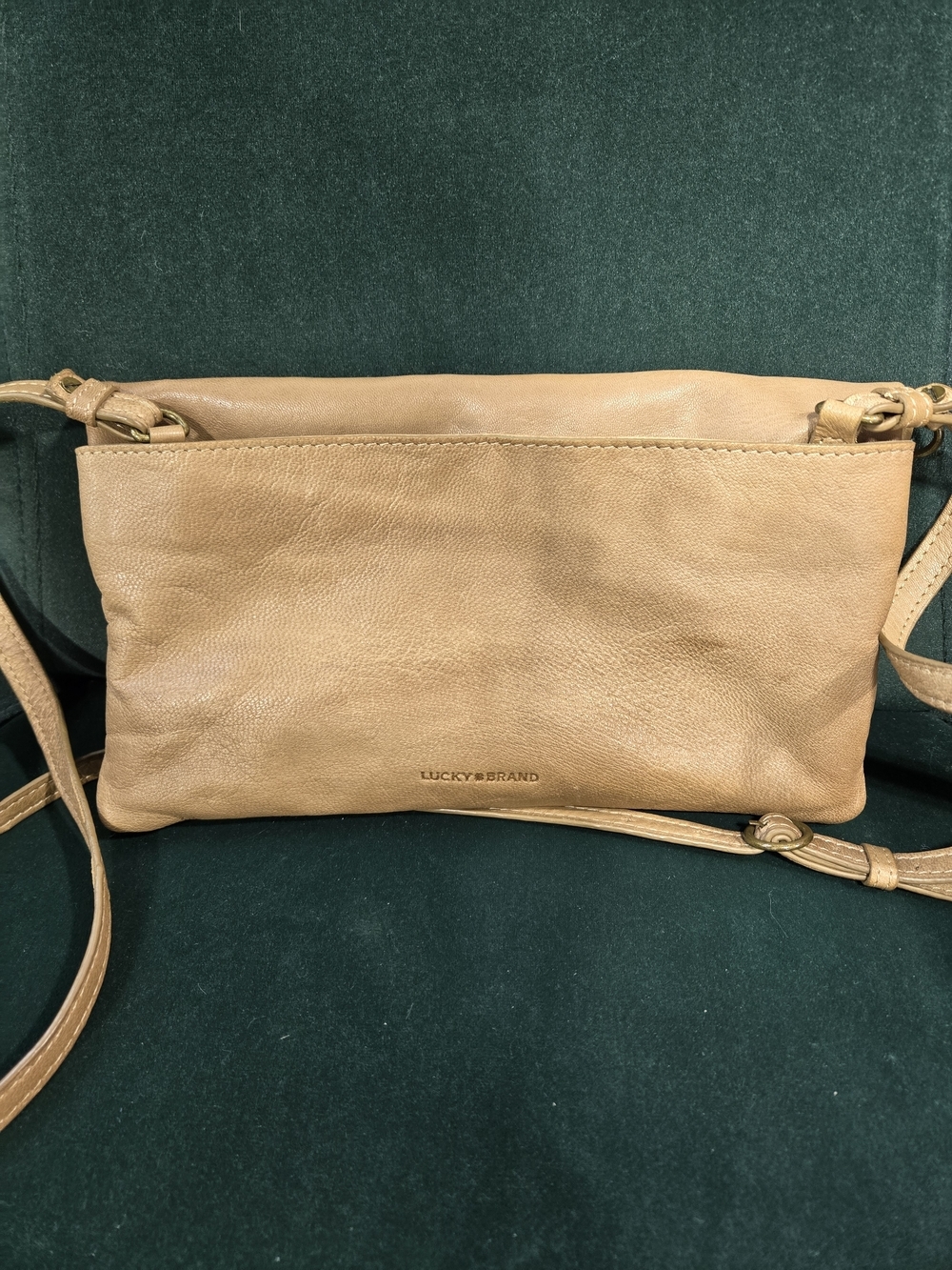 Lucky Brand Tan Studded Leather Crossbody Bag - Picture 7 of 11